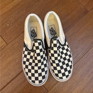 Vans Classic Slip-On Checkerboard Sneakers - Black/White